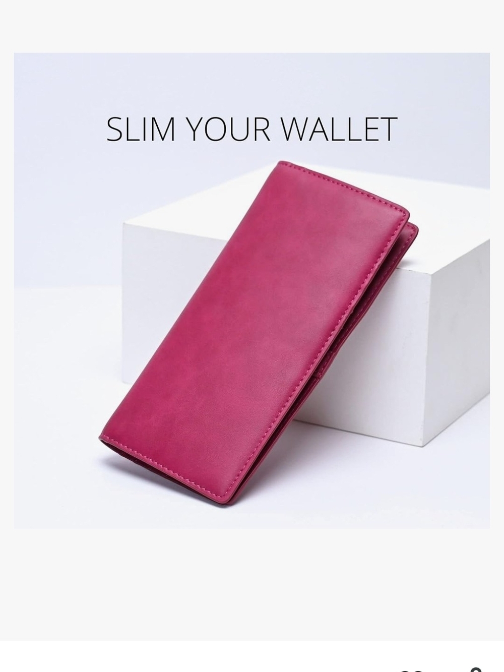 Slim RFID blocking Wallet in Raspberry Pink - Picture 2 of 16